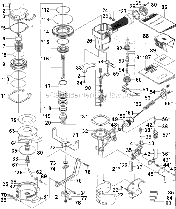 Page A Diagram and Parts List for RN154500 U00000_803 Campbell Hausfeld Nailer